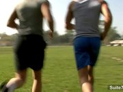 Deportistas Jogging follando bien